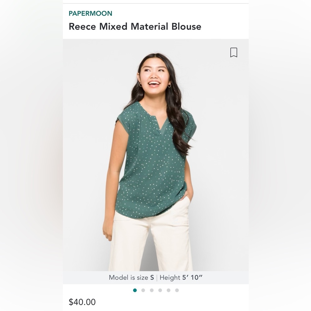 NWT place green, split neck top from stitch fix/paper moon